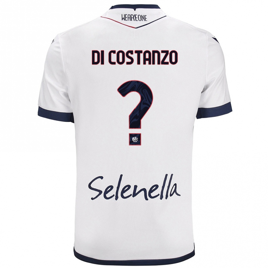 Kids Football Raffaele Maria Di Costanzo #0 White Royal Blue Away Jersey 2024/25 T-Shirt