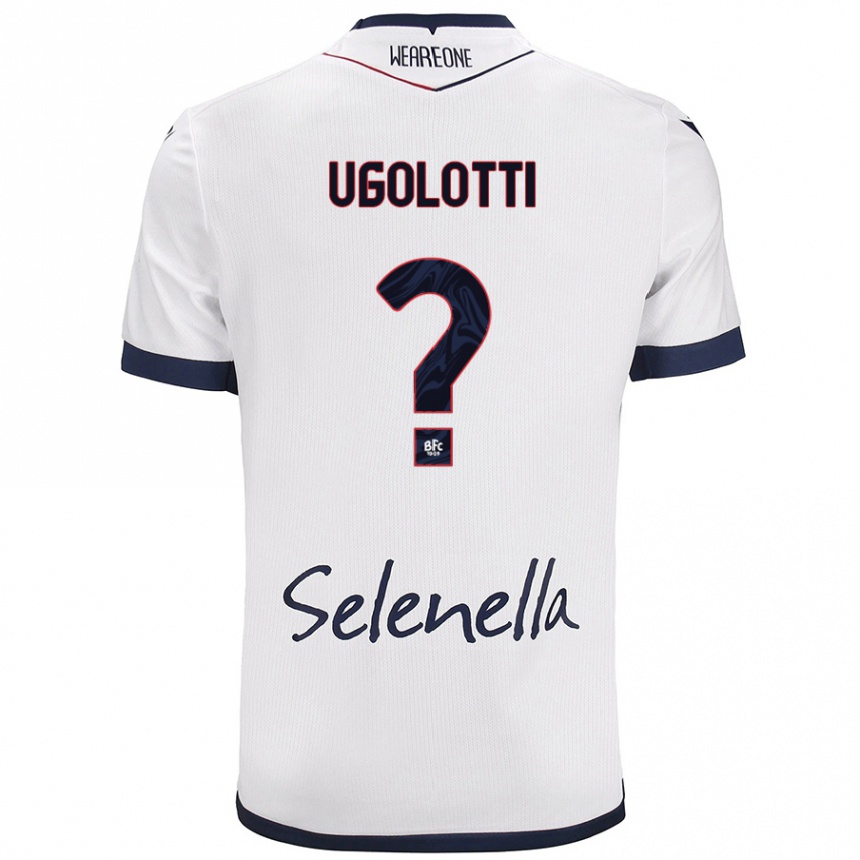 Kids Football Alan Ugolotti #0 White Royal Blue Away Jersey 2024/25 T-Shirt