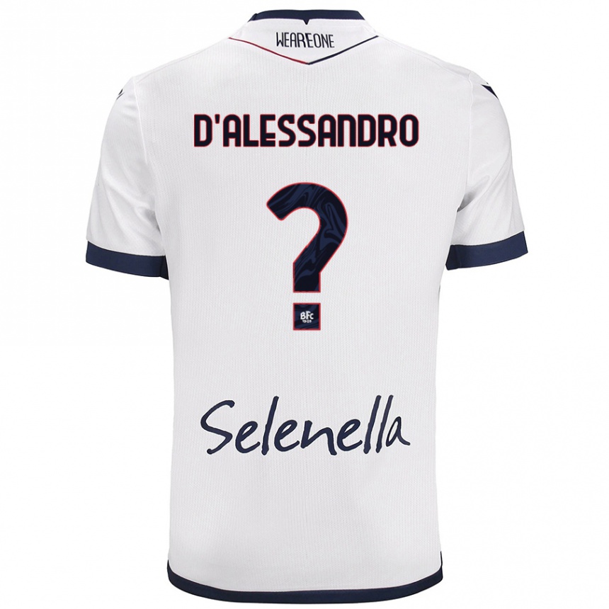 Kids Football Giuliano D'alessandro #0 White Royal Blue Away Jersey 2024/25 T-Shirt