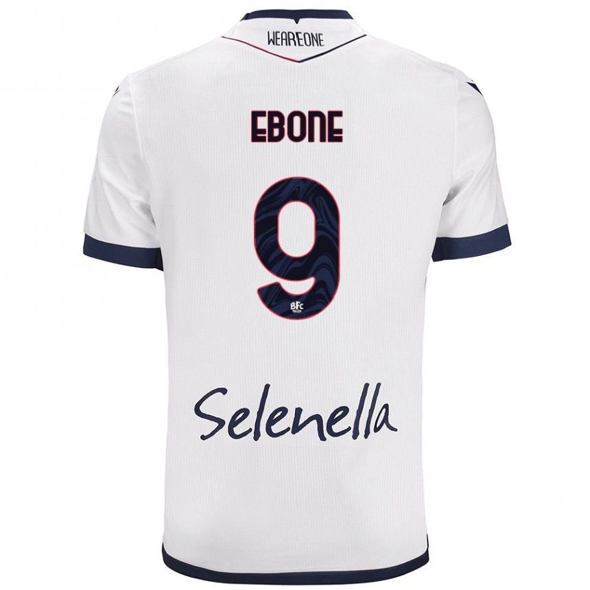 Kids Football Tommaso Ebone #9 White Royal Blue Away Jersey 2024/25 T-Shirt