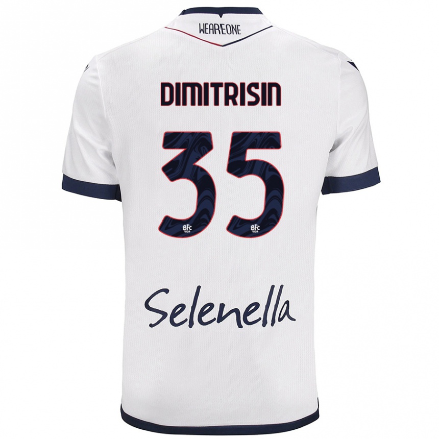 Kids Football Danila Dimitrișin #35 White Royal Blue Away Jersey 2024/25 T-Shirt