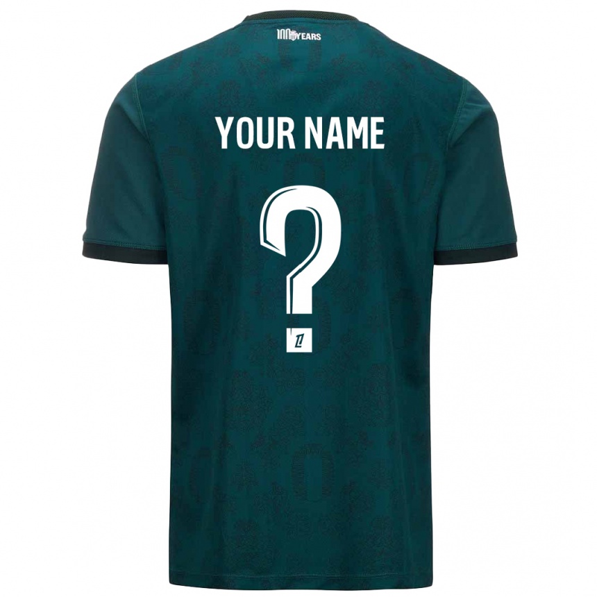 Kids Football Your Name #0 Dark Green Away Jersey 2024/25 T-Shirt