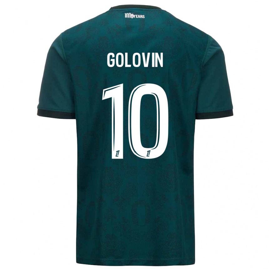 Kids Football Aleksandr Golovin #10 Dark Green Away Jersey 2024/25 T-Shirt