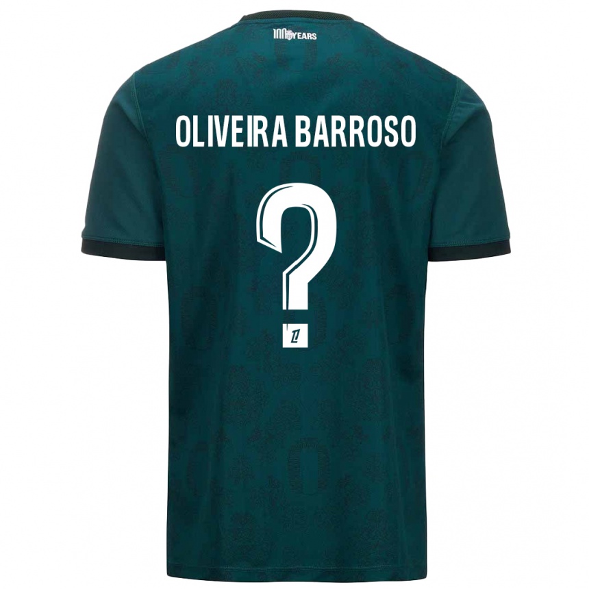 Kids Football Mickael Oliveira Barroso #0 Dark Green Away Jersey 2024/25 T-Shirt