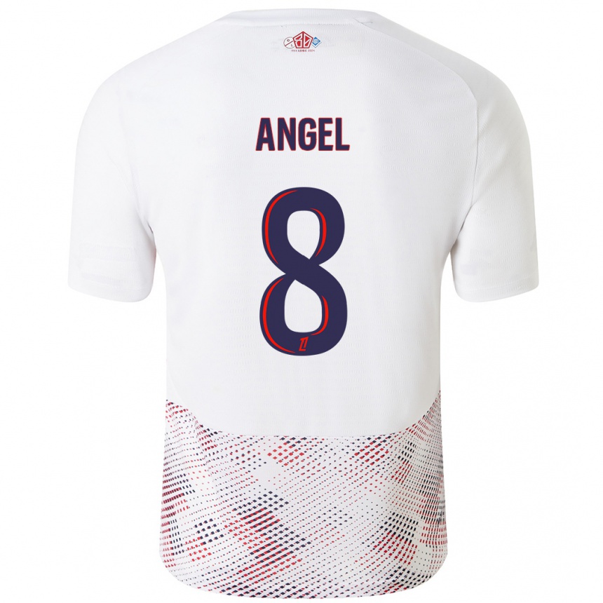 Kids Football Angel Gomes #8 White Royal Blue Away Jersey 2024/25 T-Shirt