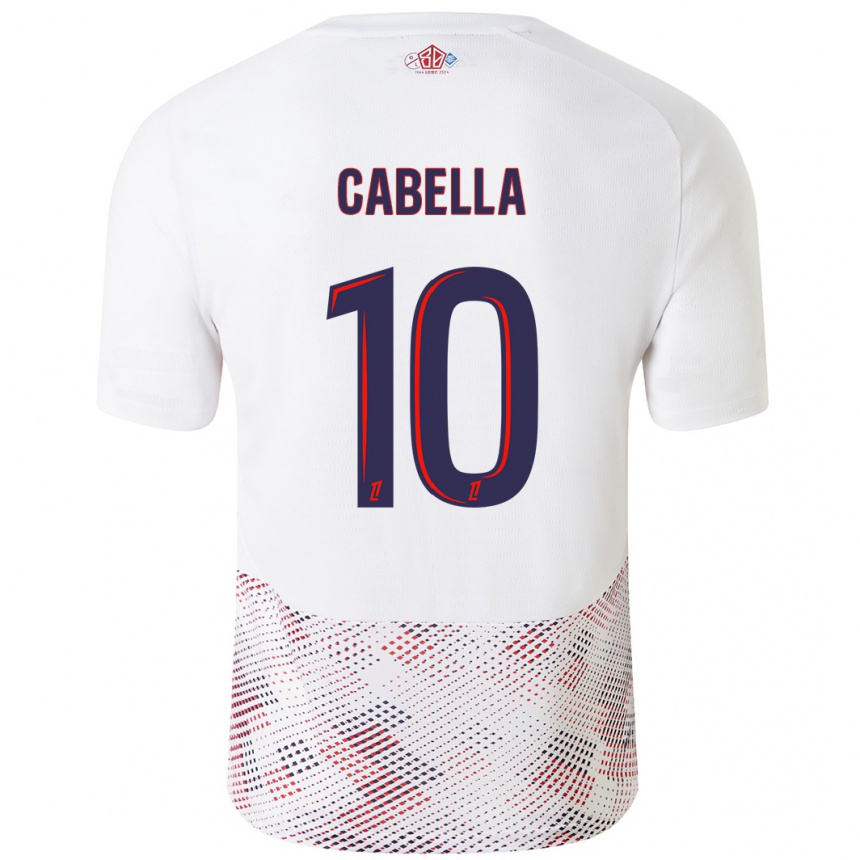 Kids Football Rémy Cabella #10 White Royal Blue Away Jersey 2024/25 T-Shirt