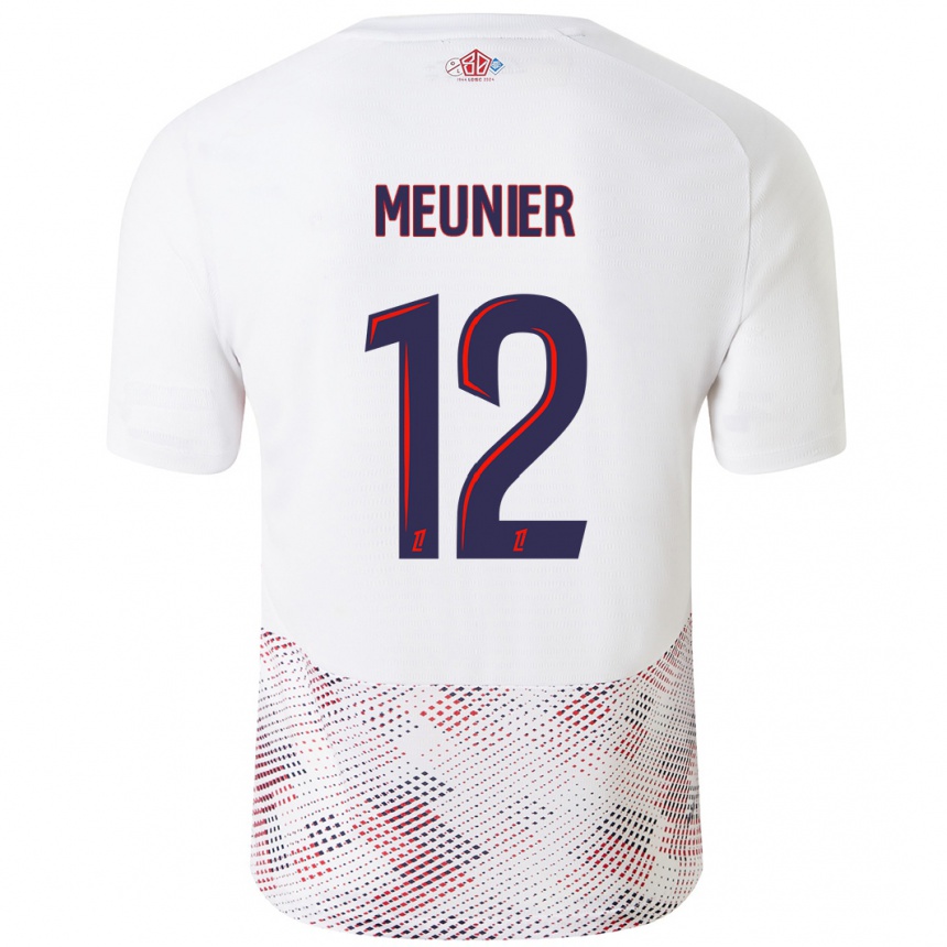 Kids Football Thomas Meunier #12 White Royal Blue Away Jersey 2024/25 T-Shirt