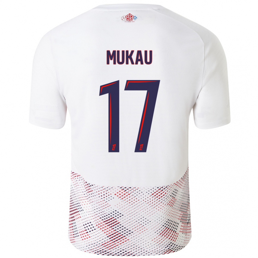 Kids Football Ngal'ayel Mukau #17 White Royal Blue Away Jersey 2024/25 T-Shirt