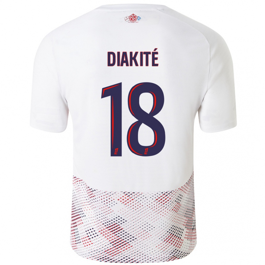 Kids Football Bafodé Diakité #18 White Royal Blue Away Jersey 2024/25 T-Shirt