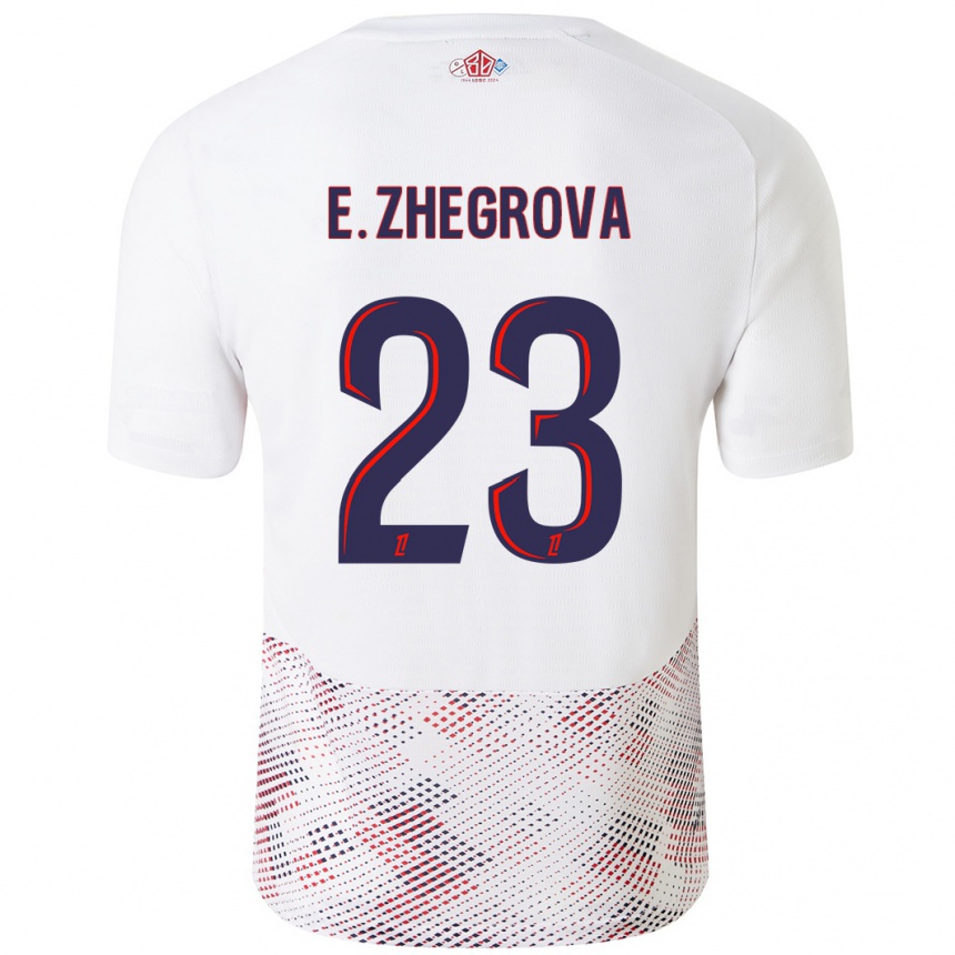 Kids Football Edon Zhegrova #23 White Royal Blue Away Jersey 2024/25 T-Shirt