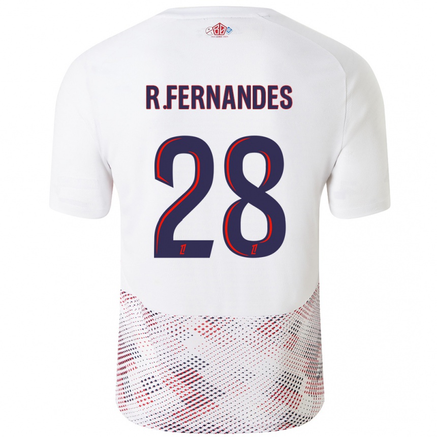 Kids Football Rafael Fernandes #28 White Royal Blue Away Jersey 2024/25 T-Shirt