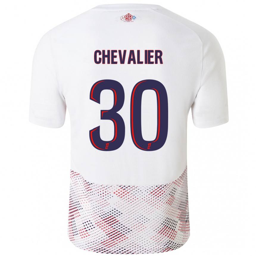 Kids Football Lucas Chevalier #30 White Royal Blue Away Jersey 2024/25 T-Shirt