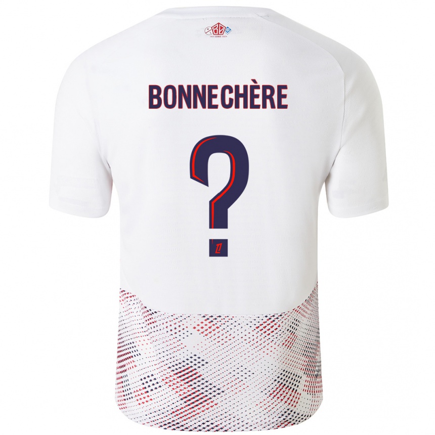 Kids Football Victor Bonnechère #0 White Royal Blue Away Jersey 2024/25 T-Shirt