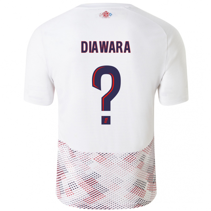 Kids Football Bakari Diawara #0 White Royal Blue Away Jersey 2024/25 T-Shirt