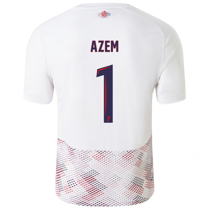 Kids Football Floriane Azem #1 White Royal Blue Away Jersey 2024/25 T-Shirt