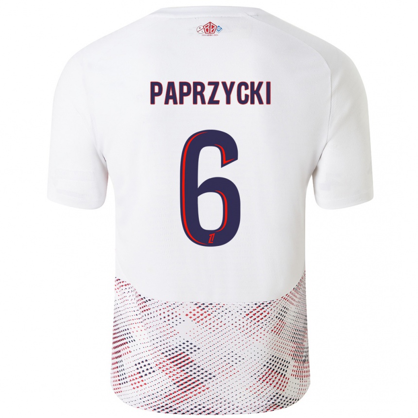 Kids Football Aurore Paprzycki #6 White Royal Blue Away Jersey 2024/25 T-Shirt