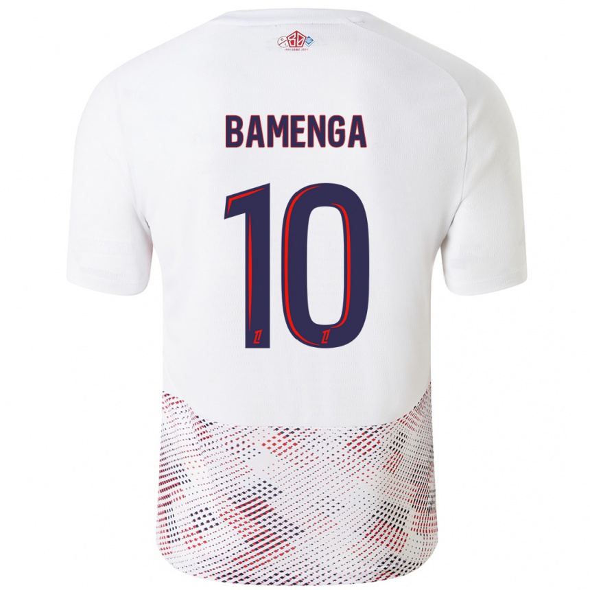 Kids Football Naomie Bamenga #10 White Royal Blue Away Jersey 2024/25 T-Shirt