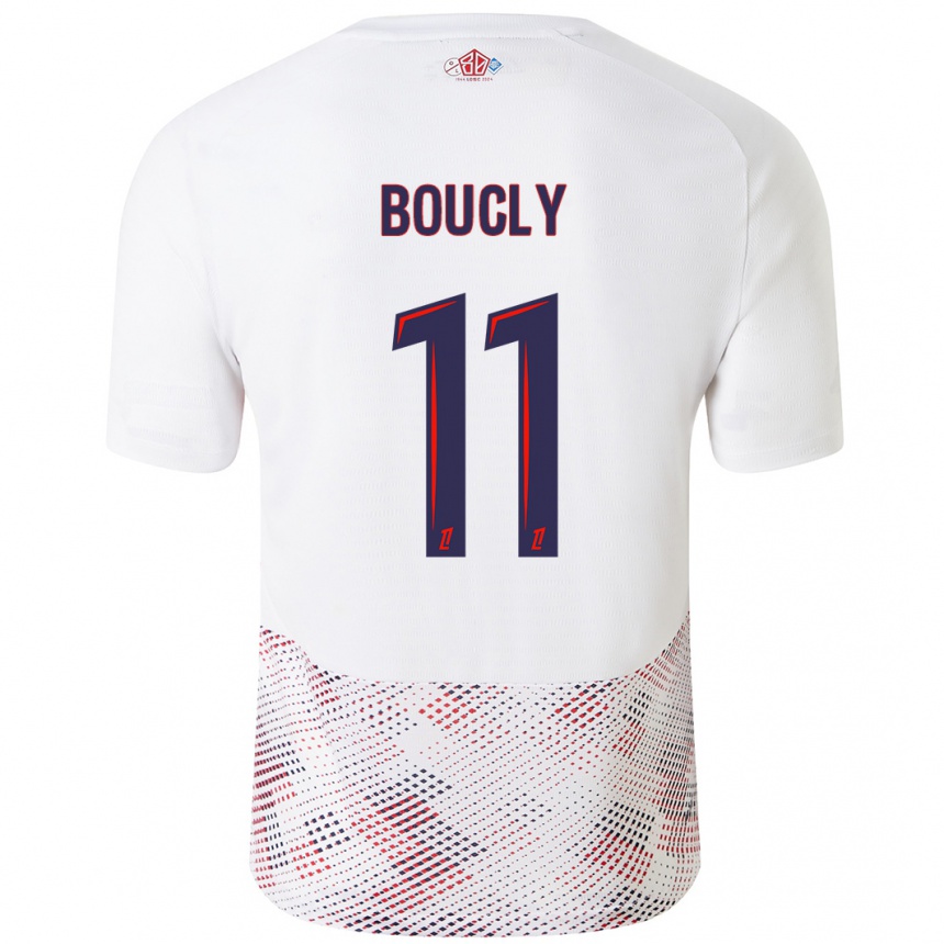 Kids Football Maïté Boucly #11 White Royal Blue Away Jersey 2024/25 T-Shirt