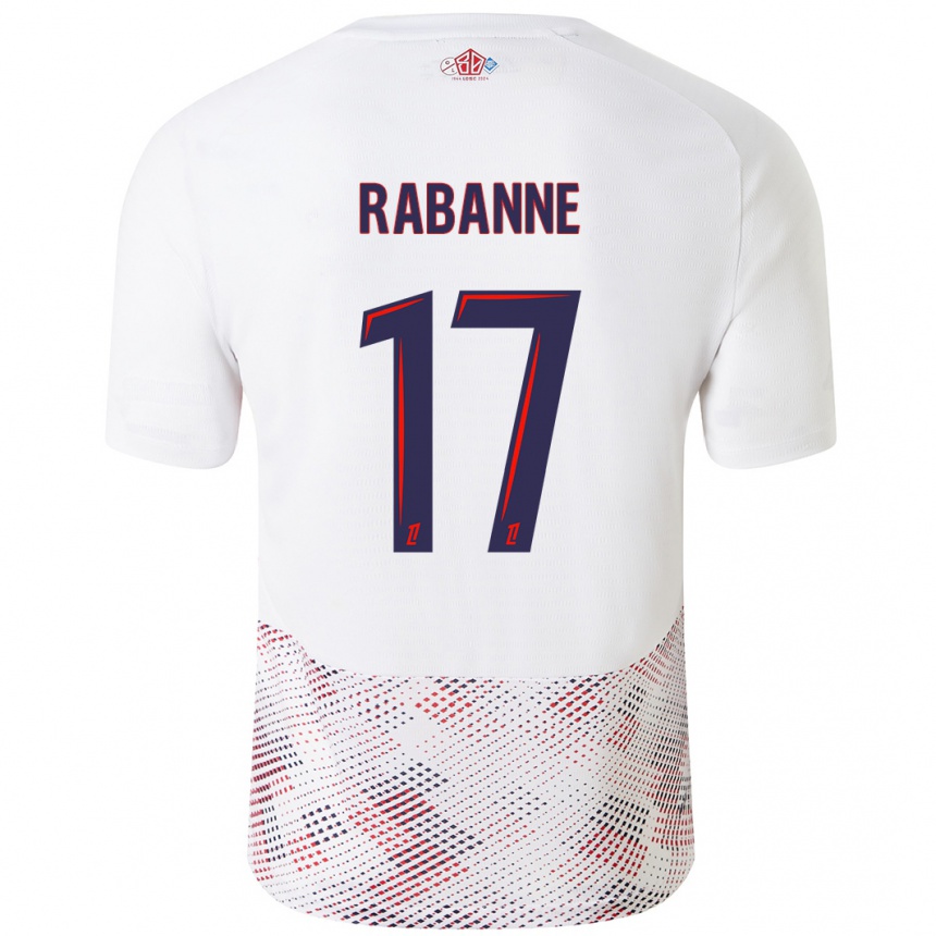 Kids Football Julie Rabanne #17 White Royal Blue Away Jersey 2024/25 T-Shirt