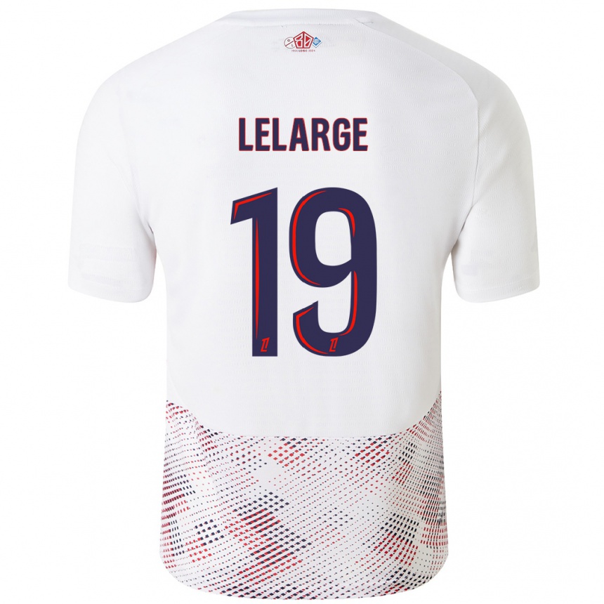 Kids Football Claire Lelarge #19 White Royal Blue Away Jersey 2024/25 T-Shirt