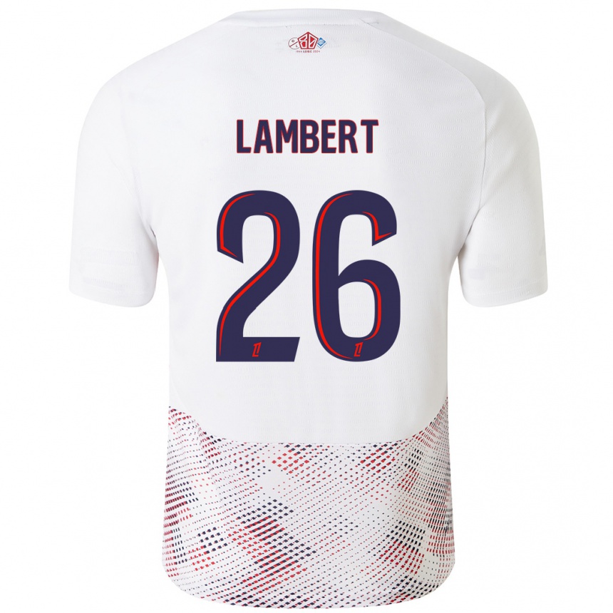 Kids Football Anaïs Lambert #26 White Royal Blue Away Jersey 2024/25 T-Shirt