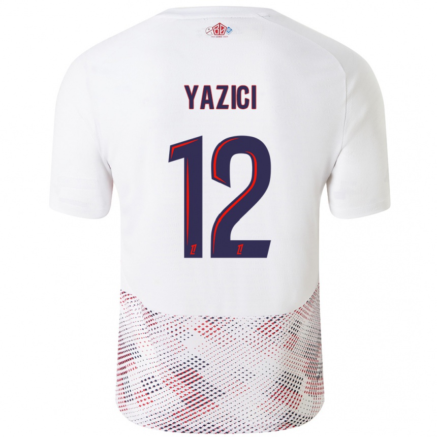 Kids Football Yusuf Yazici #12 White Royal Blue Away Jersey 2024/25 T-Shirt