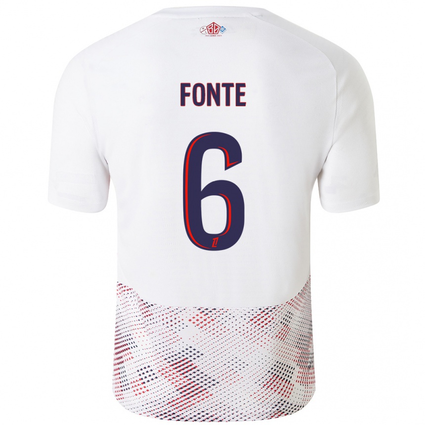 Kids Football Jose Fonte #6 White Royal Blue Away Jersey 2024/25 T-Shirt