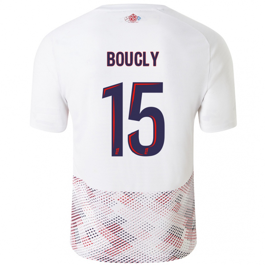 Kids Football Maite Boucly #15 White Royal Blue Away Jersey 2024/25 T-Shirt