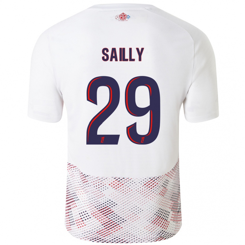 Kids Football Charlotte Sailly #29 White Royal Blue Away Jersey 2024/25 T-Shirt