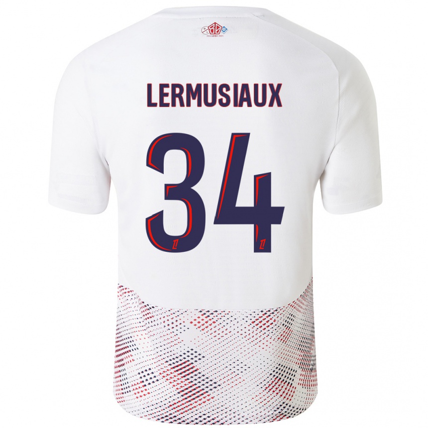 Kids Football Chrystal Lermusiaux #34 White Royal Blue Away Jersey 2024/25 T-Shirt