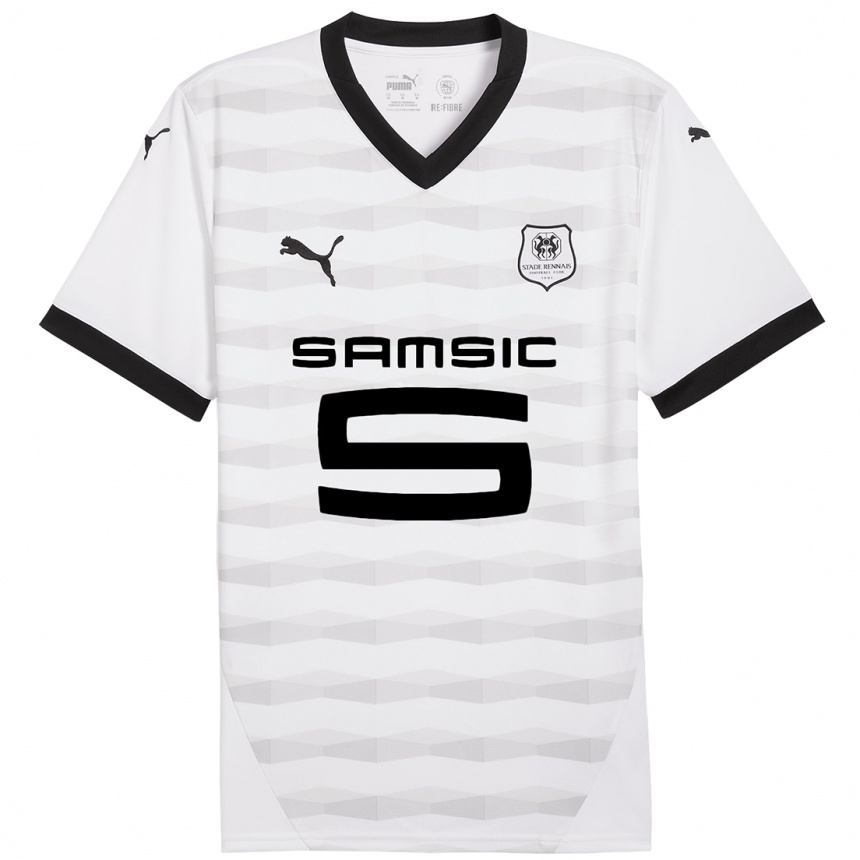 Kids Football Mikayil Faye #0 White Black Away Jersey 2024/25 T-Shirt