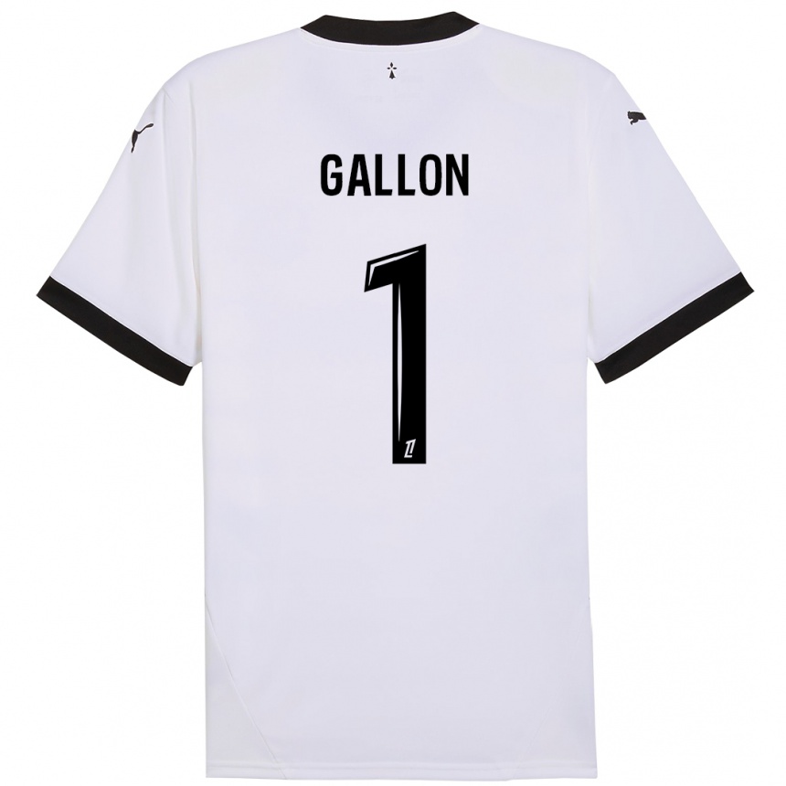 Kids Football Gauthier Gallon #1 White Black Away Jersey 2024/25 T-Shirt