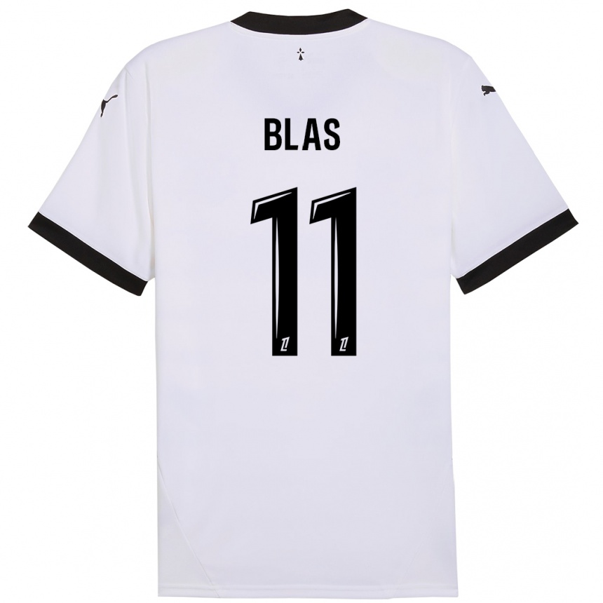 Kids Football Ludovic Blas #11 White Black Away Jersey 2024/25 T-Shirt