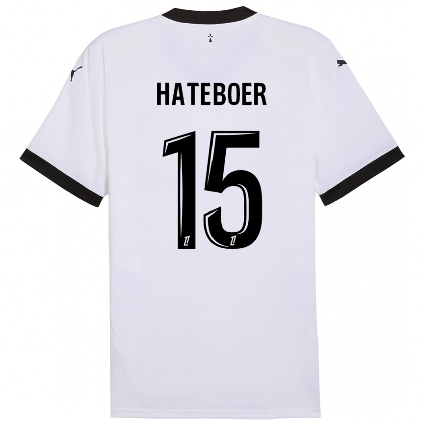 Kids Football Hans Hateboer #15 White Black Away Jersey 2024/25 T-Shirt