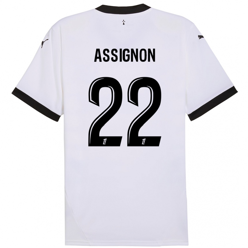 Kids Football Lorenz Assignon #22 White Black Away Jersey 2024/25 T-Shirt