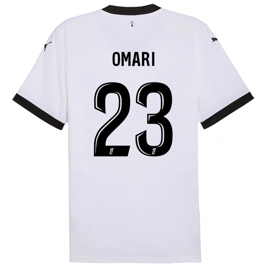 Kids Football Warmed Omari #23 White Black Away Jersey 2024/25 T-Shirt