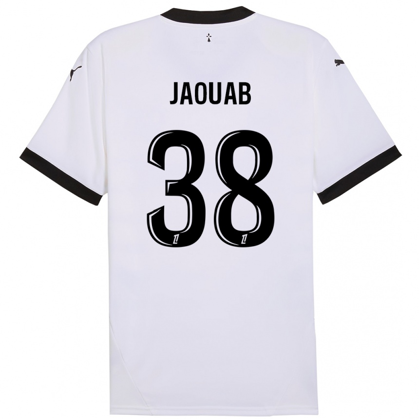 Kids Football Mohamed Jaouab #38 White Black Away Jersey 2024/25 T-Shirt