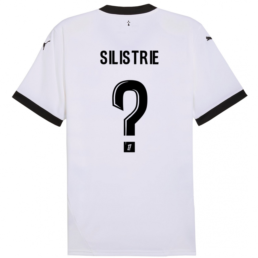 Kids Football Mathys Silistrie #0 White Black Away Jersey 2024/25 T-Shirt