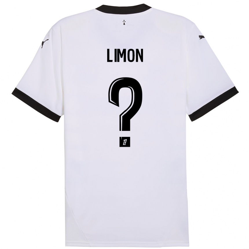 Kids Football Paolo Limon #0 White Black Away Jersey 2024/25 T-Shirt