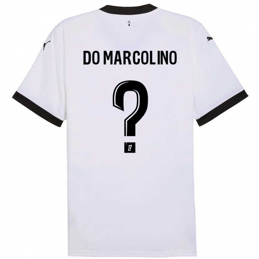 Kids Football Arsène Do Marcolino #0 White Black Away Jersey 2024/25 T-Shirt