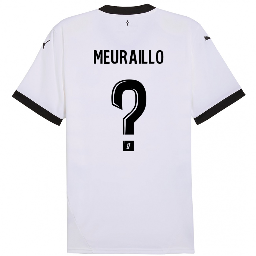 Kids Football Thâo Mouapa Mwa Meuraillo #0 White Black Away Jersey 2024/25 T-Shirt