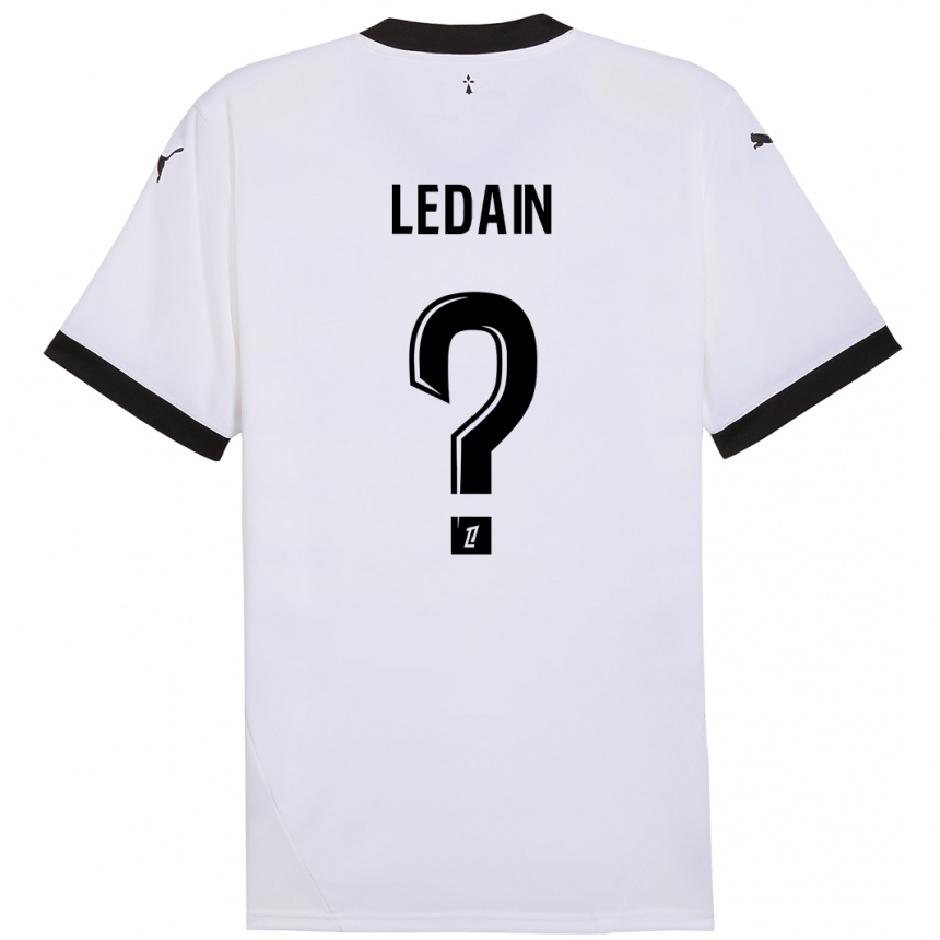 Kids Football Samuel Ledain #0 White Black Away Jersey 2024/25 T-Shirt