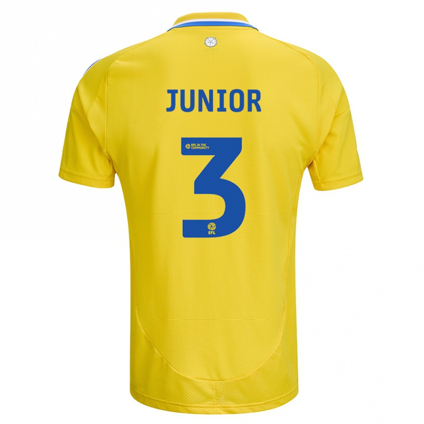 Kids Football Junior Firpo #3 Yellow Blue Away Jersey 2024/25 T-Shirt