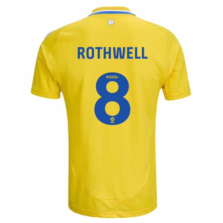 Kids Football Joe Rothwell #8 Yellow Blue Away Jersey 2024/25 T-Shirt