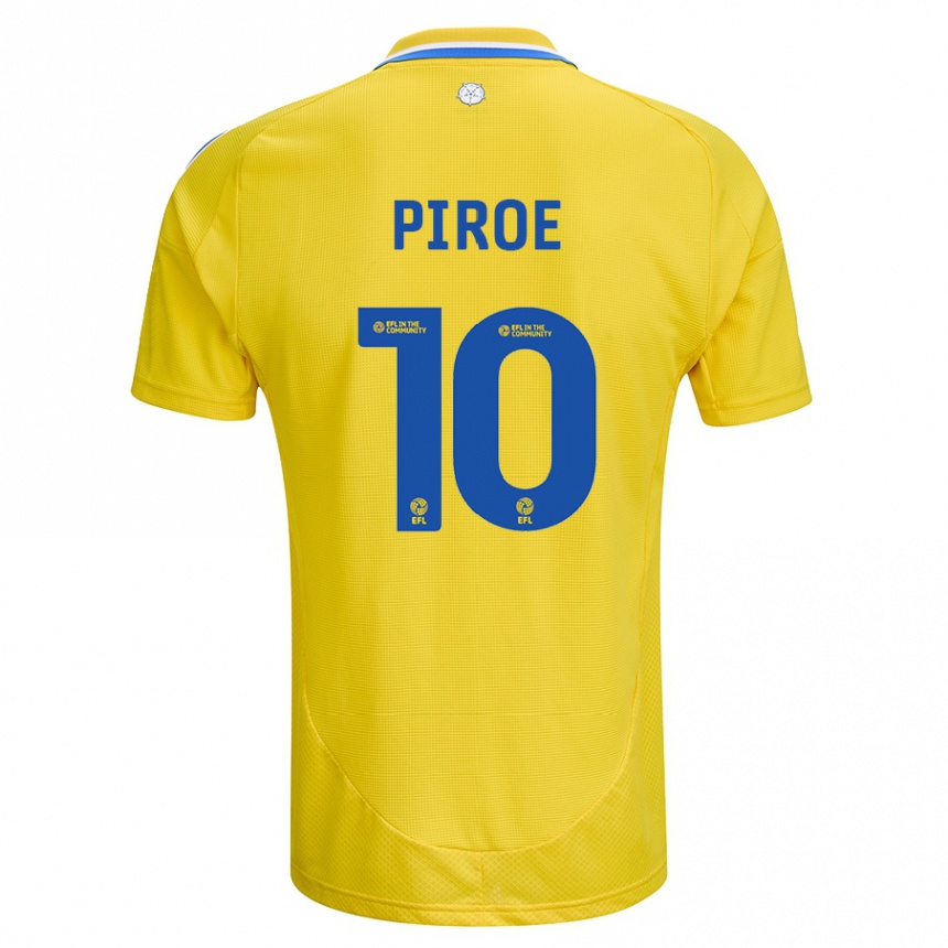 Kids Football Joël Piroe #10 Yellow Blue Away Jersey 2024/25 T-Shirt