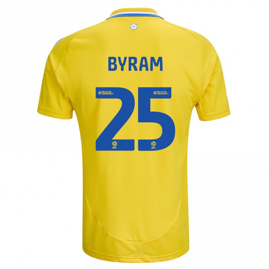 Kids Football Sam Byram #25 Yellow Blue Away Jersey 2024/25 T-Shirt