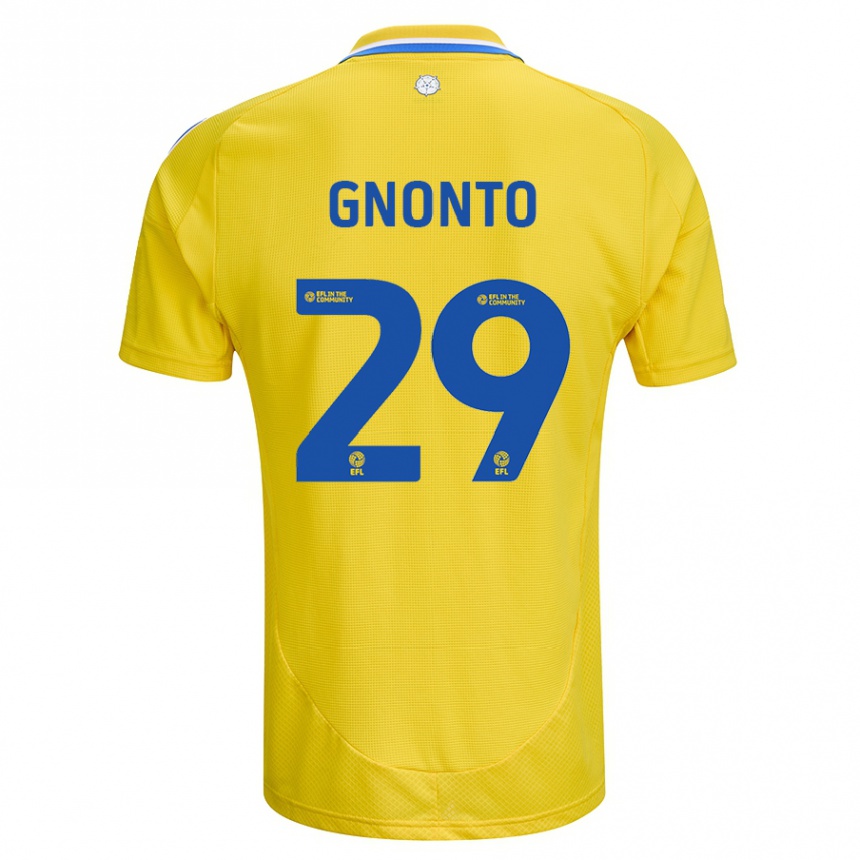 Kids Football Wilfried Gnonto #29 Yellow Blue Away Jersey 2024/25 T-Shirt