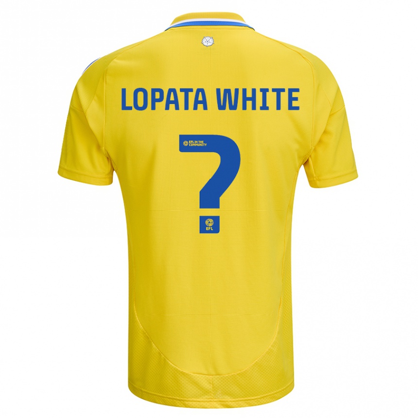 Kids Football Reuben Lopata-White #0 Yellow Blue Away Jersey 2024/25 T-Shirt