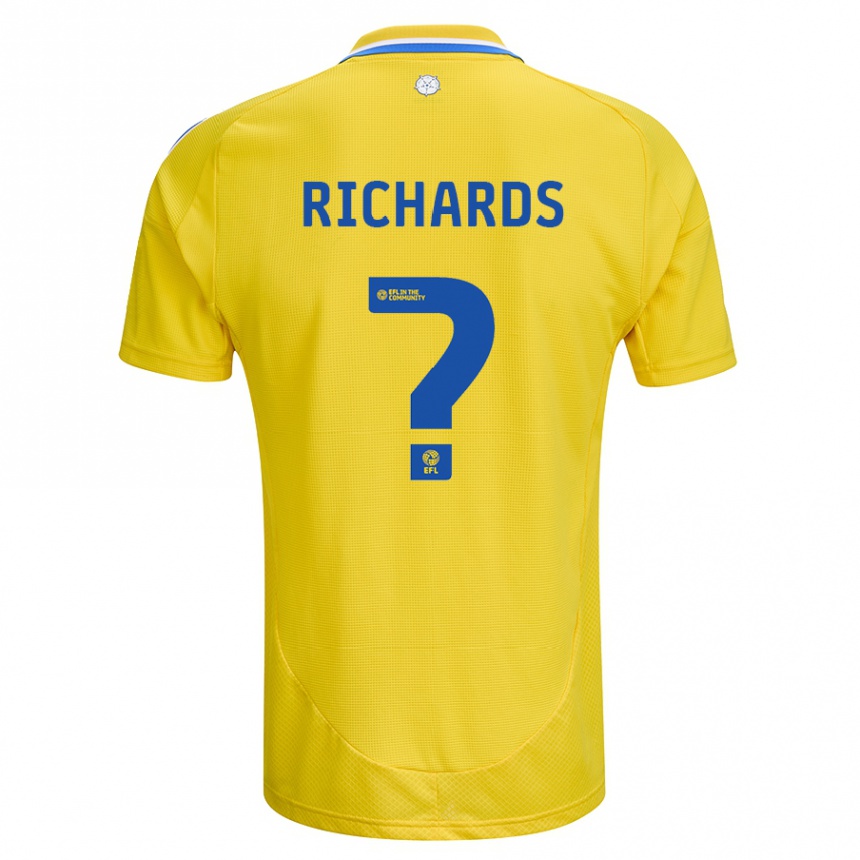 Kids Football Joe Richards #0 Yellow Blue Away Jersey 2024/25 T-Shirt