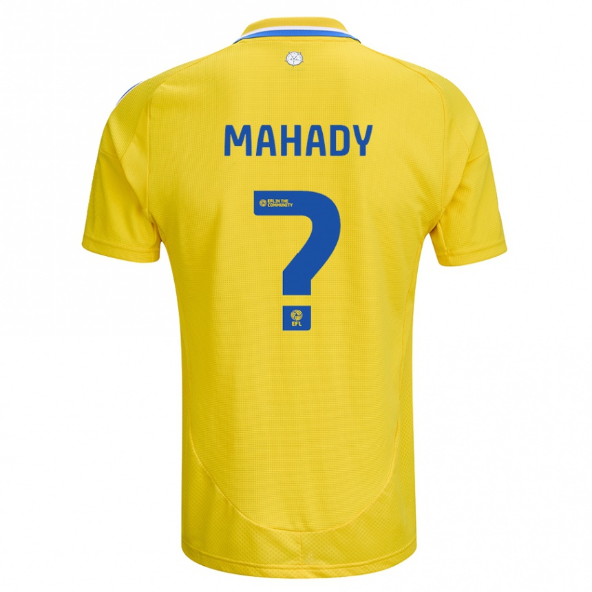 Kids Football Rory Mahady #0 Yellow Blue Away Jersey 2024/25 T-Shirt